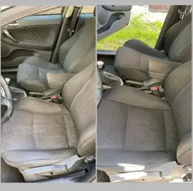 Professional cleaning and laundry of car showroom, interior detailing