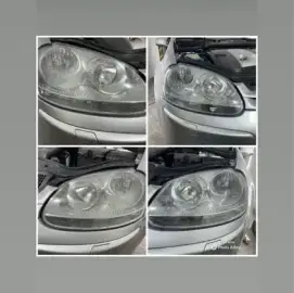 Headlight polishing and protective film application