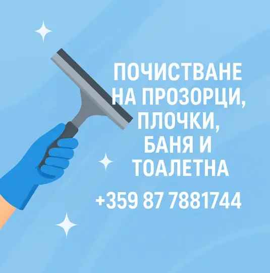 Мытье окон и витрин, кафеля, ванной комнаты и туалета.