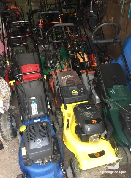 Repair service and sale of second hand MOWERS + MILLS .