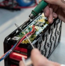 Repair and recycling of batteries for bicycles, scooters, machines, etc.