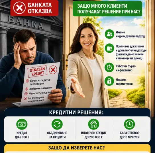 Кредит до 200 000 BGN