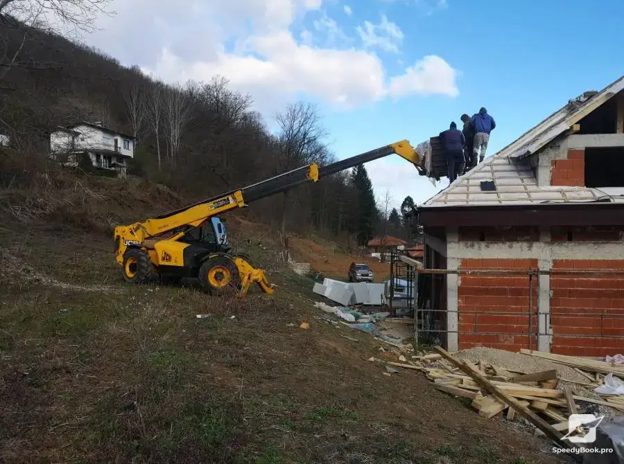 Services with a telescopic front loader