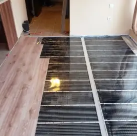 Монтаж на подово отопление инфрачервено под ламинат и кабелно под тера