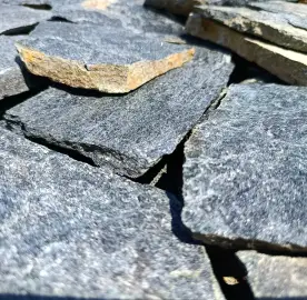 Natural green gneiss - slabs for yard and facade, anti-slip relief