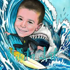 Custom caricatures, hand-drawn
