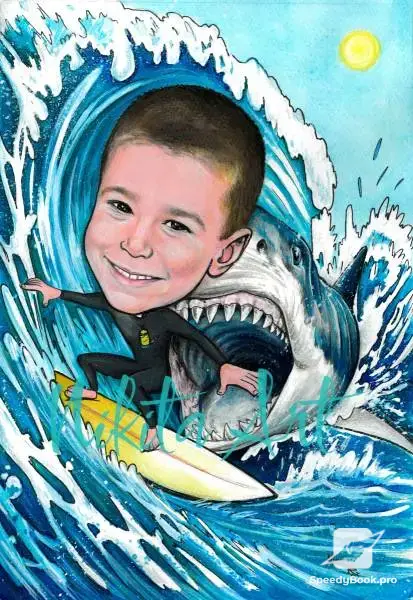 Custom caricatures, hand-drawn