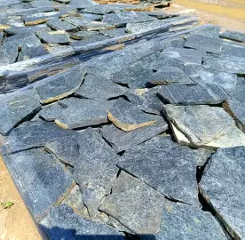 Natural green gneiss - slabs for yard and facade, anti-slip relief