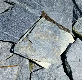 Natural green gneiss - slabs for yard and facade, anti-slip relief