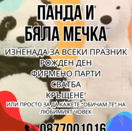 Сюрприз с гигантским белым медведем или пандой