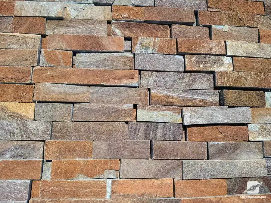 Brown natural stone (gneiss) - bricks and slabs | Top price, fast delivery