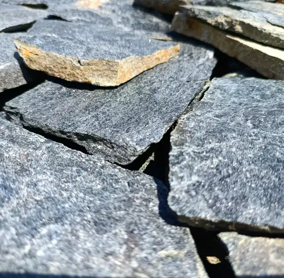 Natural green gneiss - slabs for yard and facade, anti-slip relief